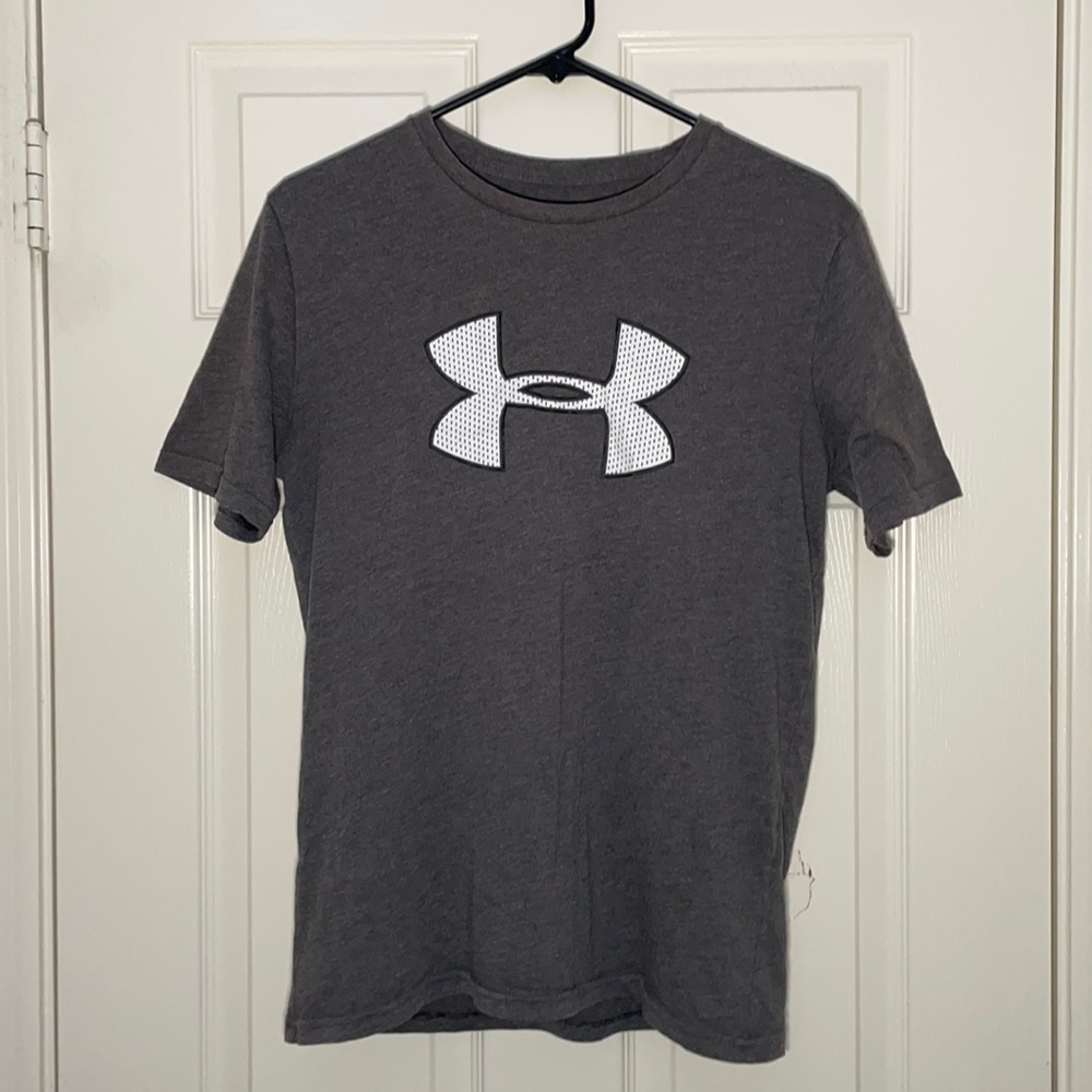 Under Armour Heatgear Men's Gray Classic Under Armour Logo Shirt Size Small